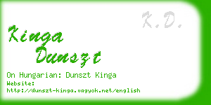 kinga dunszt business card